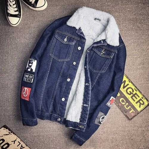 2018 Autumn and Winter Denim Jackets New men Jacket and Coats Fashion Mens Jeans Jacket Thicken warm Outwear Male M~5XL