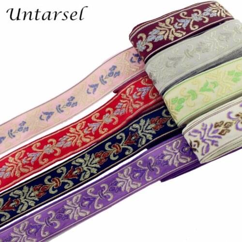 Untarsel new arrival ethnic trim 5yards/lot 3cm artcraft sewing webbing elegant jacquard tarsel fabric handmade crafts material