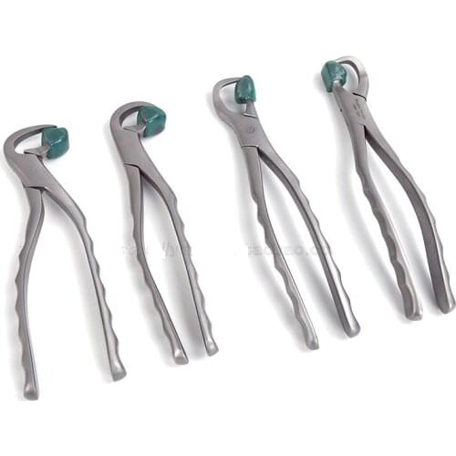 New Adult dental extraction forceps Stainless steel 4pc/set made in Germany with silicone protection