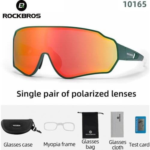 ROCKBROS Polarized Cycling Glasses 5 Lens Clear Bike Glasses Eyewear UV400 Outdoor Sport Sunglasses Men Women Cycling Sunglasses