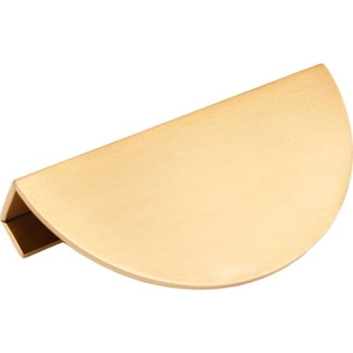 1 Piece Half Round Solid Brass Cabinet Knobs and Handles Drawer Furnitures Cupboard Wardrobe Knobs Book Cabinet Door Pull