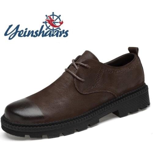 Size 38-46 Mens 100% Cow Genuine Leather Casual Shoes Business Oxfords Men Dress Shoes Vintage Lace-up Designer Mens Sneakers