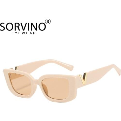 Retro Women Fashion Sunglasses Small Rectangle Frame Pink Female Sunglass New Trend VV Korean Men Black Shades Glasses