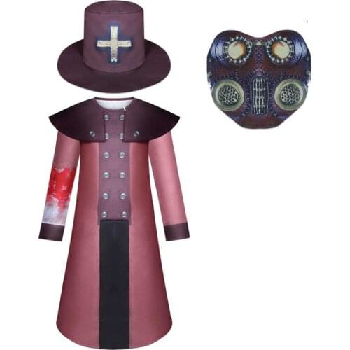 ScpFoundation Cartoon Black Cat Halloween Costume Horror Funny Steampunk Siren Head Plague Doctor Mask Cosplay Costume For Kidsa