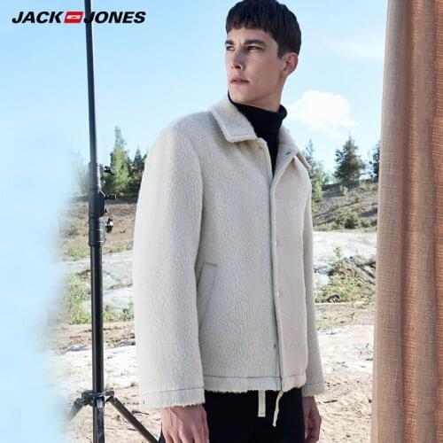 JackJones mens Short Single Breasted lapel wool jacket|219327527