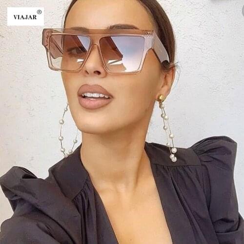 Square Oversized Sunglasses Women Fashion 2021 Vintage Brown Color Eyewear Men Sun Glasses UV400 Goggles