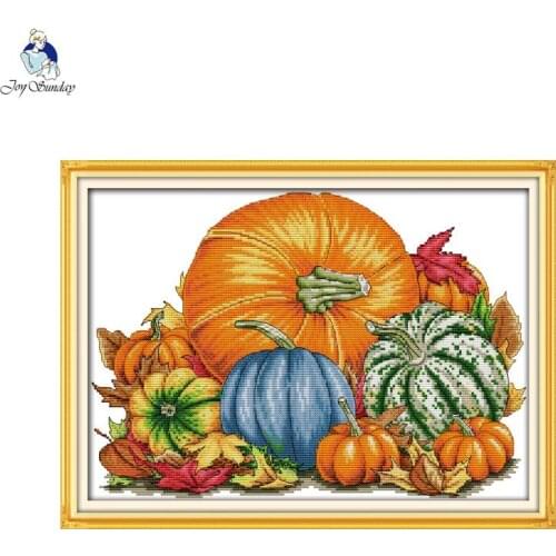 Pumpkin pattern DIY cross stitch kit 11CT 14CT counted and stamped canvas needle and thread embroidery kitchen home decor gifts