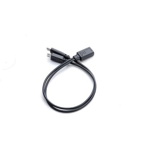 Type-C to Type-C&Micro 5P Female to 2 Male Y Splitter Charging Extension Cable