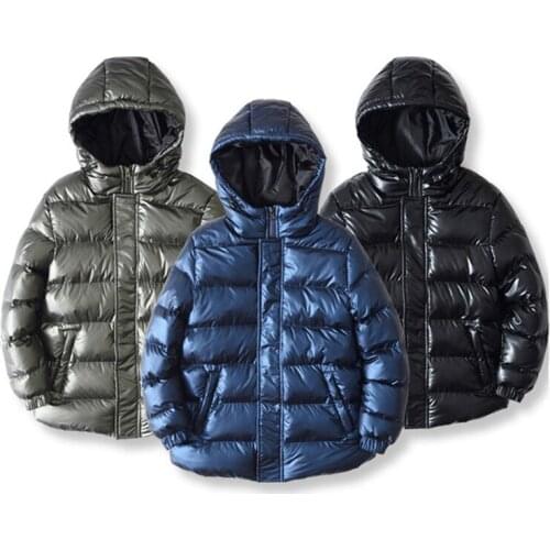 7-17Y Big Boys Winter Coat Kids Cotton-wadded Jacket Hooded Warm Down Parka Jacket Thicken Teenage Outerwear BC795