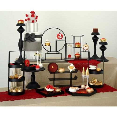 1pcs/Lot Chinese wedding dessert table decoration display props Iron teapot shelf decoration Chinese new house soft cake stands
