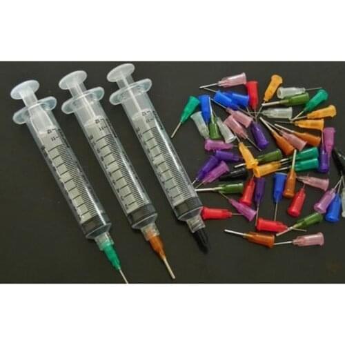 10CC Graduated Dispensing Syringe SMT SMD PCB Solder Paste Adhesive Glue Liquid Dispenser+Dispensing Needles For Industry