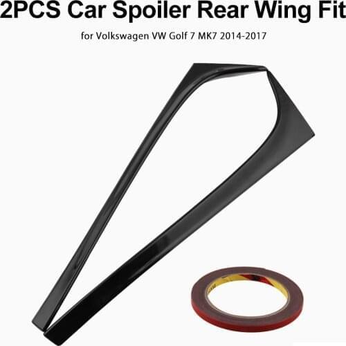 For Golf 7 MK7 2014-2018 2Pcs ABS Gloss Black Car Rear Window Fin Side Fins Wing Windshield Spoiler For Auto Replacement Parts