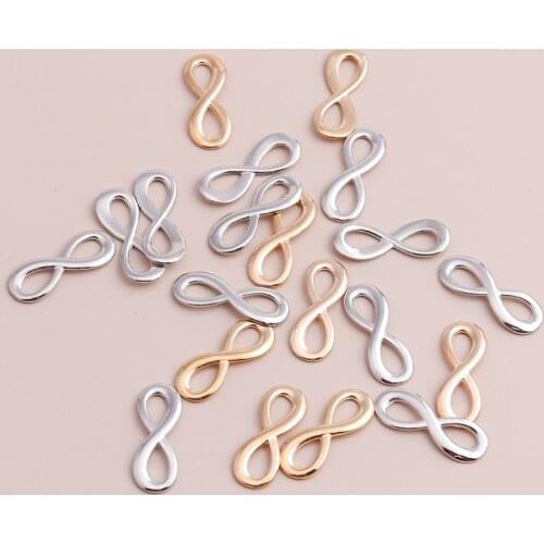 20pcs Fashion Connectors Infinity Charms Pendants Beads for Handmade Necklaces Bracelets 24x10mm 2 Color Trinkets
