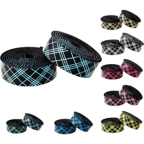 Road Bike Handlebar Tape Bike Accessories Color Line Bicycle Handlebar Belt Breathable Non-slip Handlebar Plug