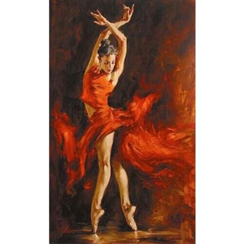 Diy Diamond Embroidery 5D Round Full Diamond Painting Dancer Girl Unfinished Drill Paintings Mosic Cover Whole Pictures