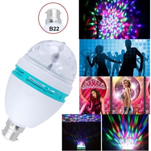 B22 LED Lamp LED RGB Bulb Auto Rotating Color Changing Stage light AC85V-265V 110V 220V 6W For Home Decoration Disco Party Dance