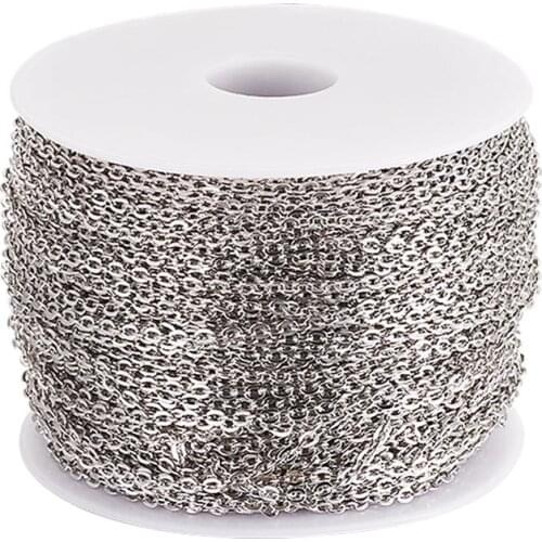 100m/roll Iron Cable Chains Unwelded 3x2x0.6mm best for Jewelry Making DIY Bracelet Necklace Important Decoration Chains
