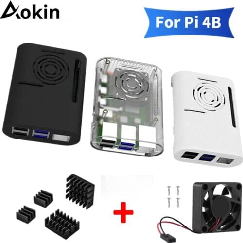 Aokin Raspberry Pi 4 Model B Case with Cooling Fan Heatsink Aluminum Heat Sink For Raspberry pi 4 4B Cover