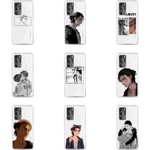 Attack on Titan Eren Jaeger manga Phone Case Transparent For Huawei honor V 9 8 10 20 7 i S A C X pro lite play Soft TPU bags