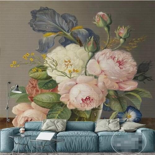 Beibehang Custom wallpaper 3D Stereo Vase of roses Landscape Photo Wall Mural Wallpapers Living Room Entrance Decor 3d wallpaper
