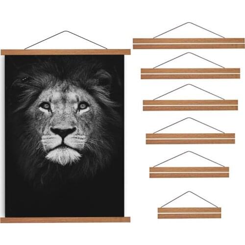 Photo Frame Magnetic Poster Hanger Frame Teak Wooden Hanger Frame Natural Painting Canvas Wall Art Craft Frame Art Hanger