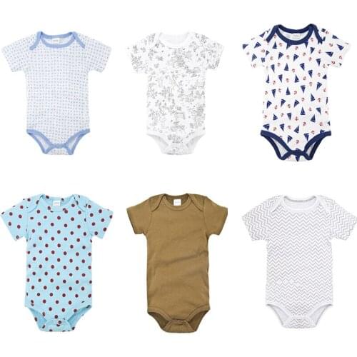 Honeyzone New Born Baby Boy Clothes Baby Boy Bodysuits Infant Short Sleeve Jumpsuit Summer Bebes Lovely Cartoon body infantil