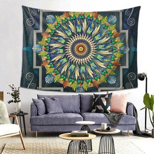 Personality custom Mandala tapestry aesthetic bedroom home decor psychedelic hippie wall hangings
