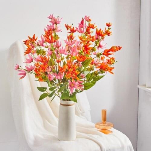 Artificial Flower Bridal Flowers Eco-friendly Fadeless Plastic Fake Flower Bouquet Decor for Home
