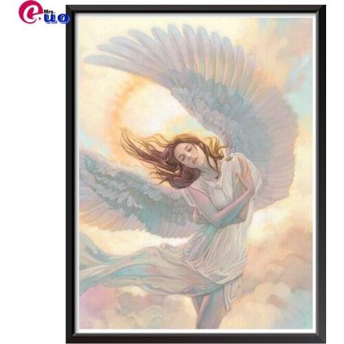 5D DIY Painting Diamond With Love and Gratitude Angel Cross Stitch Square Needle Diamond Embroidery Decoration Mosaic Wall Art