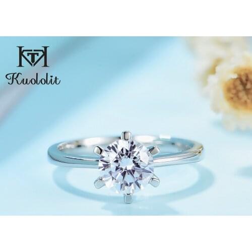 Kuololit 0.8 CT Moissanite Rings for Women 925 Solid Sterling Silver lab Diamonds ring for Engagement Anniversary Bride gift New