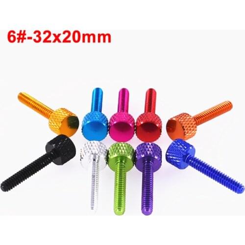 3PCS 6#-32*20mm UNC Coarse Thread Knurled Thumb Screws PCI Board Computer Case Screw DIY Aluminum Alloy Multiple Color