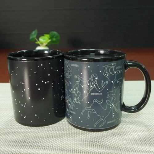 350ml Creative Starry Sky Heat Changing Cup Sensitive Magic Milk Coffee Mugs For Home Office Color Change Mug