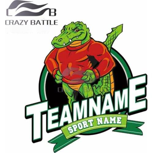 Crazy Battle 13cm x 12.2cm Buaya Gambar Vertebrata Car Stickers Trunk Windows Decal Bumper Anime Refrigerator VAN Decoration