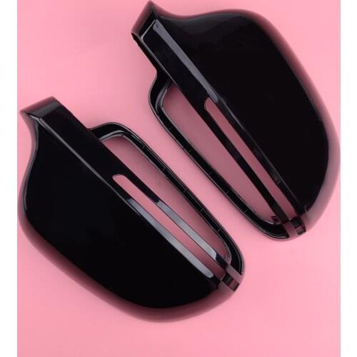 8T0 857 527 4F0 857 527 1Pair Shiny Black Side Wing Rearview Mirror Cover Cap Casing Fit for AUDI A3 A4 A5 A6 With Side Assist