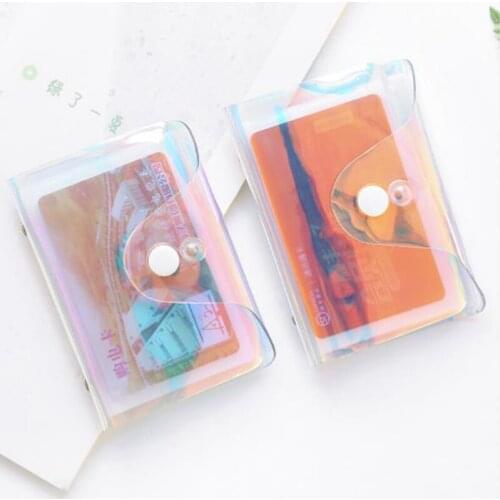 Laser Transparent 36 Bits RFID ID Credit Card Holder Women Men Business Card Holder Card Case Passport Bag Card Wallet Purse