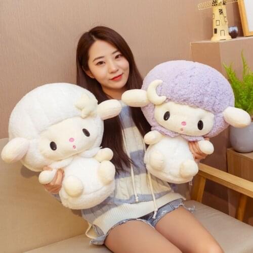 Cute Cartoon Twin Stars Angel Sheep Doll Cute Simulation Animal Lamb Stuffed Plush Toys Home Decoration Children Soft Pillow
