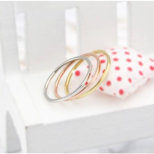 Fashion Extremely Fine 1MM Two Joint Smooth Ring Female Index Finger Tail Ring Titanium Steel For Women Ring Wholesale Jewelry
