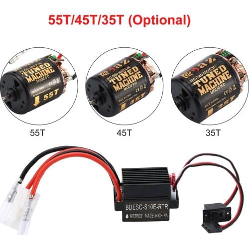 Rc 540 35T 45T 55T Brushless Motor With WP-1060-RTR 60A Waterproof ESC for RC Car Rock Crawler