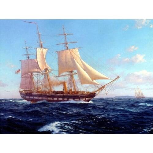 Hand painting Modern Abstract Canvas Oil Painting - Sailing (No frame)