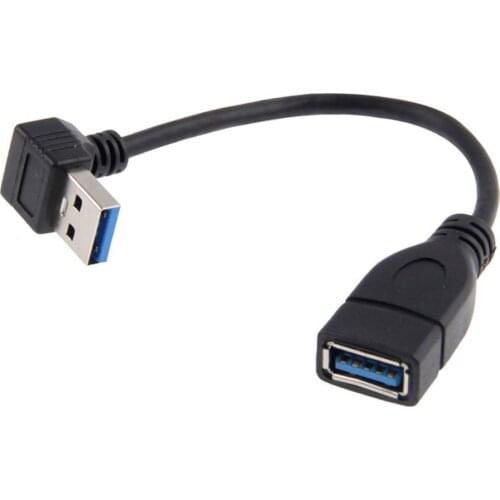 Data Sync 90 Degree Usb 3.0 Down Angled Adapter Cable Male A To Female A for Phone PC Laptop Speaker