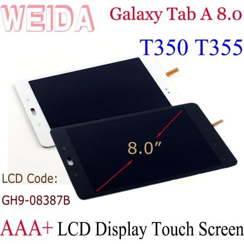 WEIDA LCD Replacment 8" For Samsung Galaxy Tab A 8.0 T350 T355 LCD Display Touch Screen Assembly SM-T350 WIFI/ SM-T355 3G