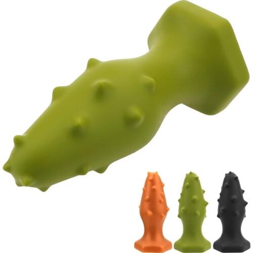 Super Soft Large Anal Plug Liquid Silicone Anal Expansion Massage Stimulaiton Soft Thorn Beginner Games Anus Dilator