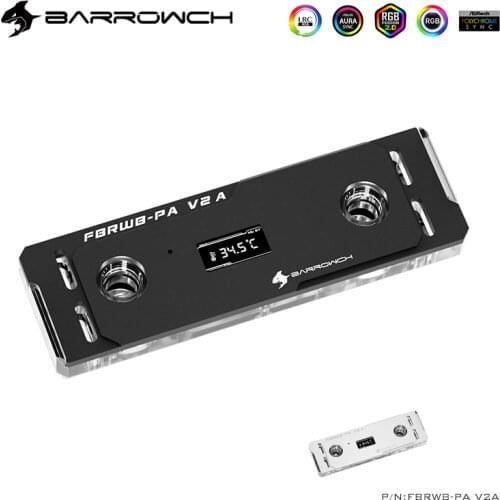 BARROWCH RAM Water Block With Thermomter Screen Memory Cooler Armor Support 2 Or 4 Channnel Acrylic Copper,FBRWB-PA V2