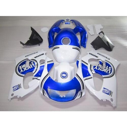 High quality plastic fairing kit for Suzuki SRAD GSXR600 1996-2000 GSXR 600 750 96 97 98 99 00 blue white fairings OY18