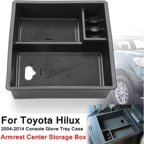 1pc Auto Center Central Console Armrest Storage Box Tray For Toyota Hilux 2004-2014 Accessori Auto Armrest Center Storage Boxes