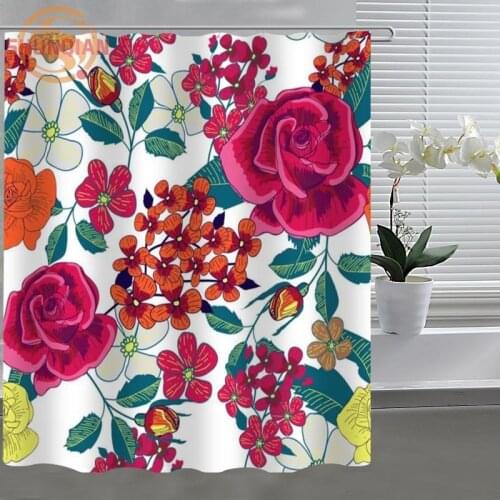 Bohemia pattern Style Shower Curtain Fabric polyester Custom Shower Curtain With Hooks for Home Decor H0328&6c