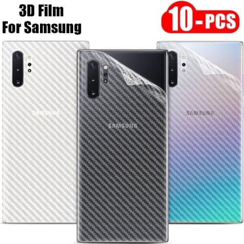 10Pcs/lot 3D Carbon Fiber For Samsung Galaxy S21 Ultra Note 20 Plus S10 Lite A71 A50 Protective Sticker Screen Protector Film