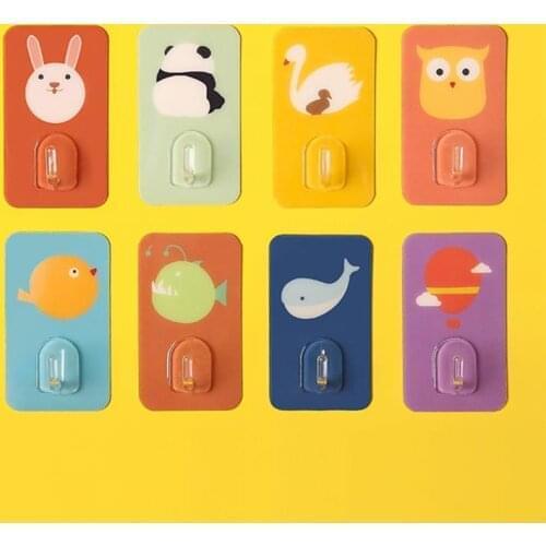 10pcs Creative Wall Hook Free Punching Seamless Hooks Load-bearing Powerful Self Adhesive Wall Hanger Kitchen Bathroom Organizer