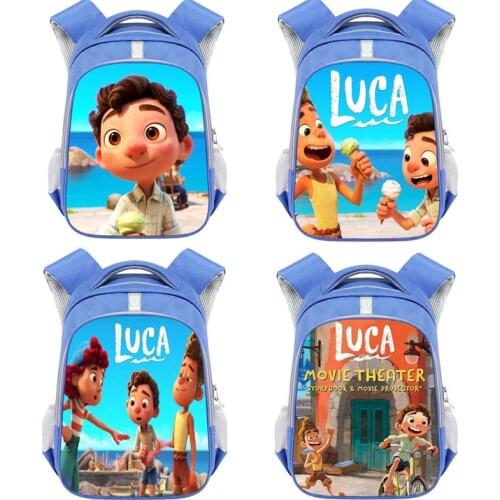 13 Inches Disney Luca School Bag Luca Alberto Print Kindergarten Backpacks for Girls Boys Cartoon Anime School Bags Mochila