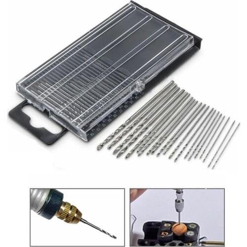 20pcs High Speed Steel HSS Mini Drill Bit Set Tiny Small Micro Twist Drill Bits Model Tools Plastic/Wood Drilling 0.3-1.6mm Hot